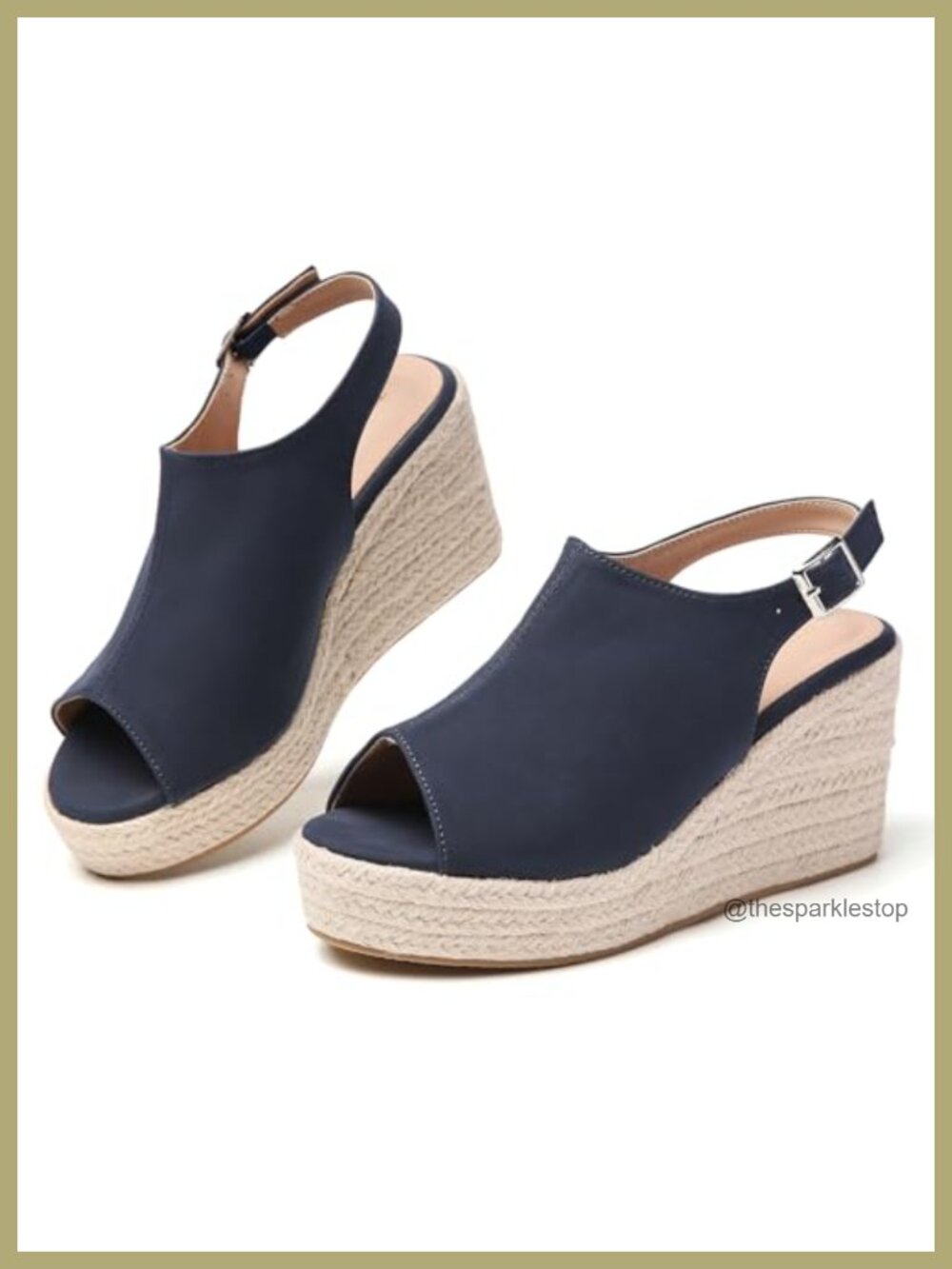 Women's Wedge Espadrilles Sandals Memory Foam Comfort - Picture 1 of 6